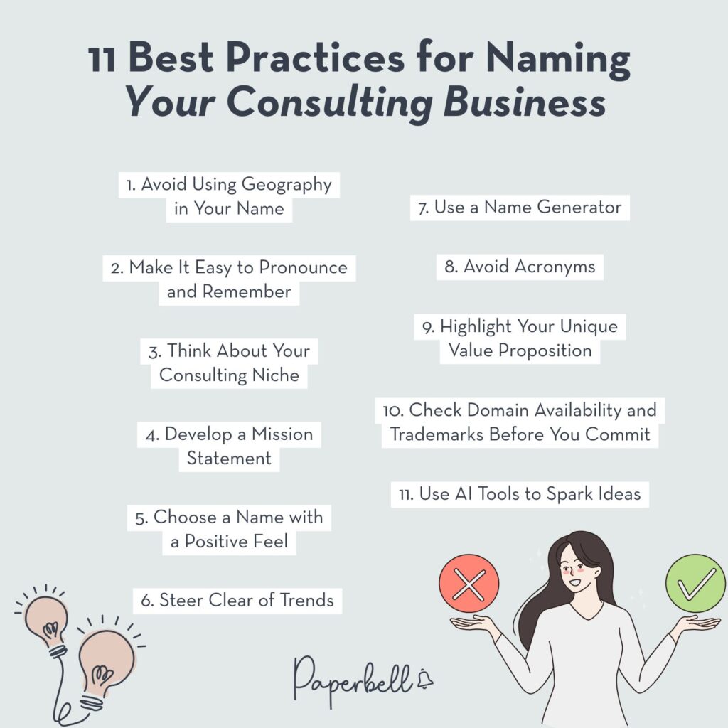 consulting business name infographic