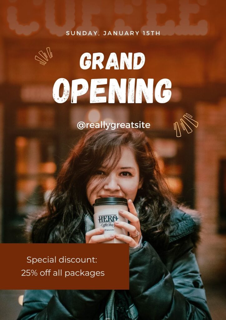 grand business opening flyer