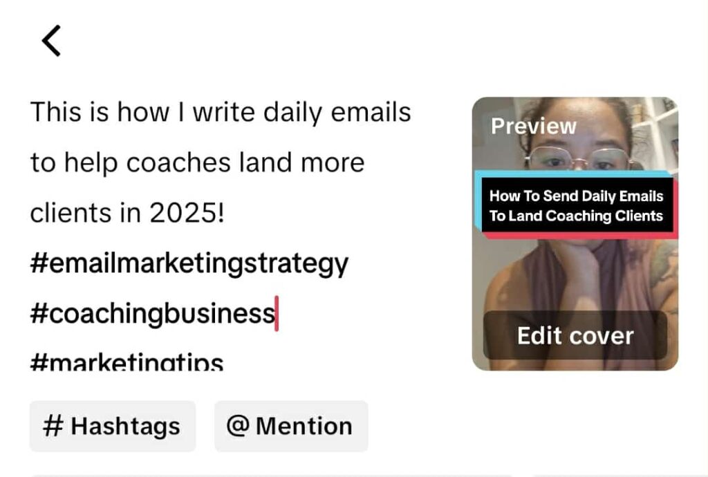 how to post youtube video on tiktok description
