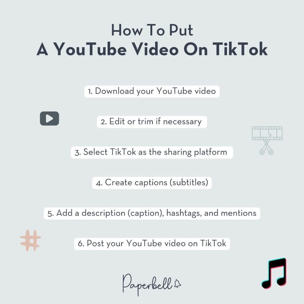 how to post youtube video on tiktok infographic 1