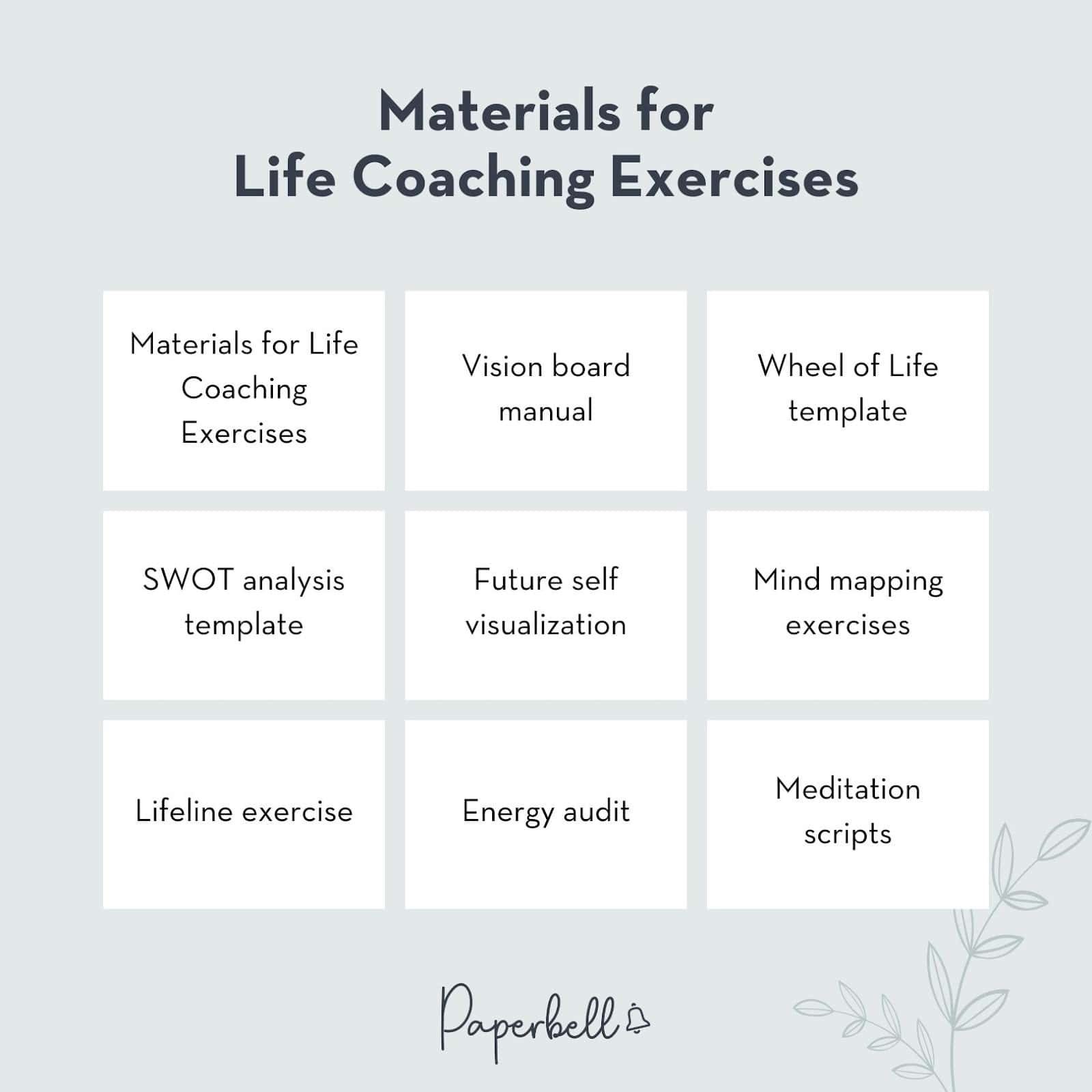 materials for life coaching exercises