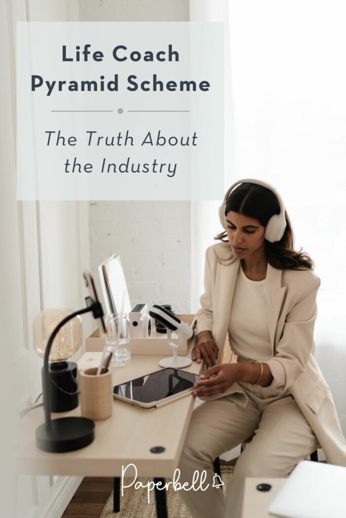 life coach pyramid scheme pin
