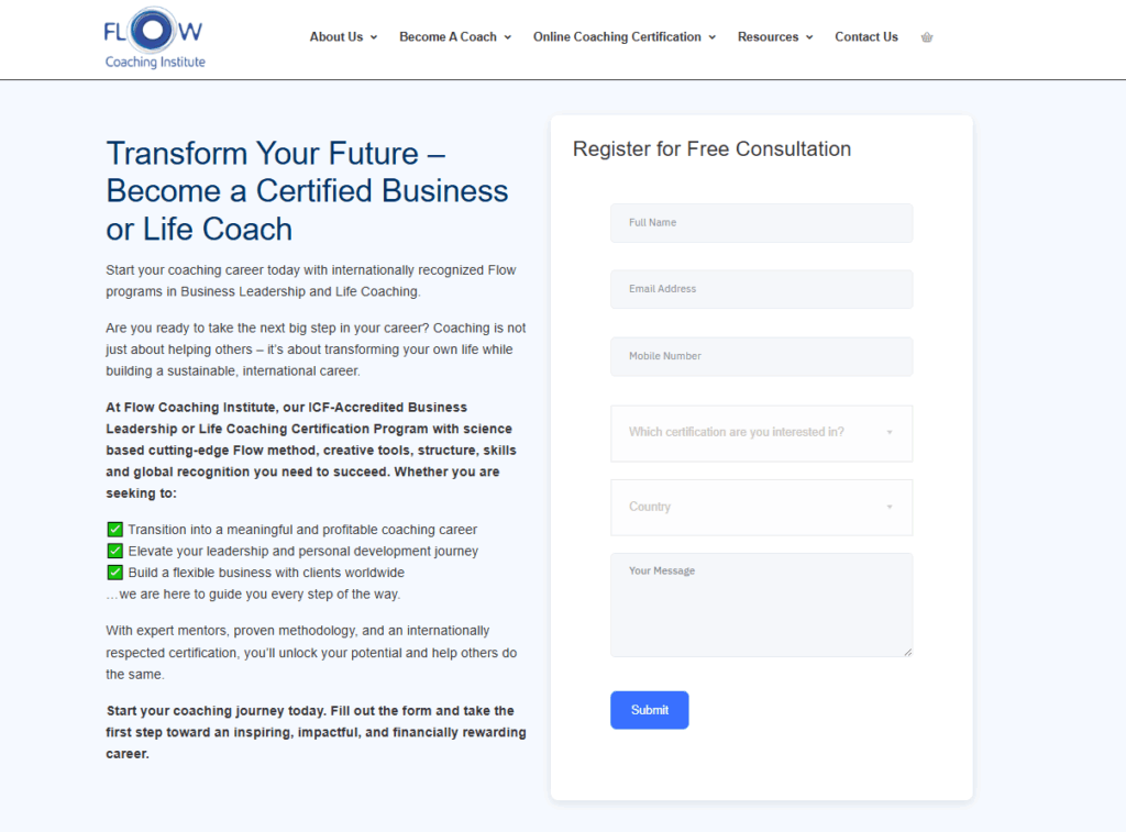 business coaching courses flow