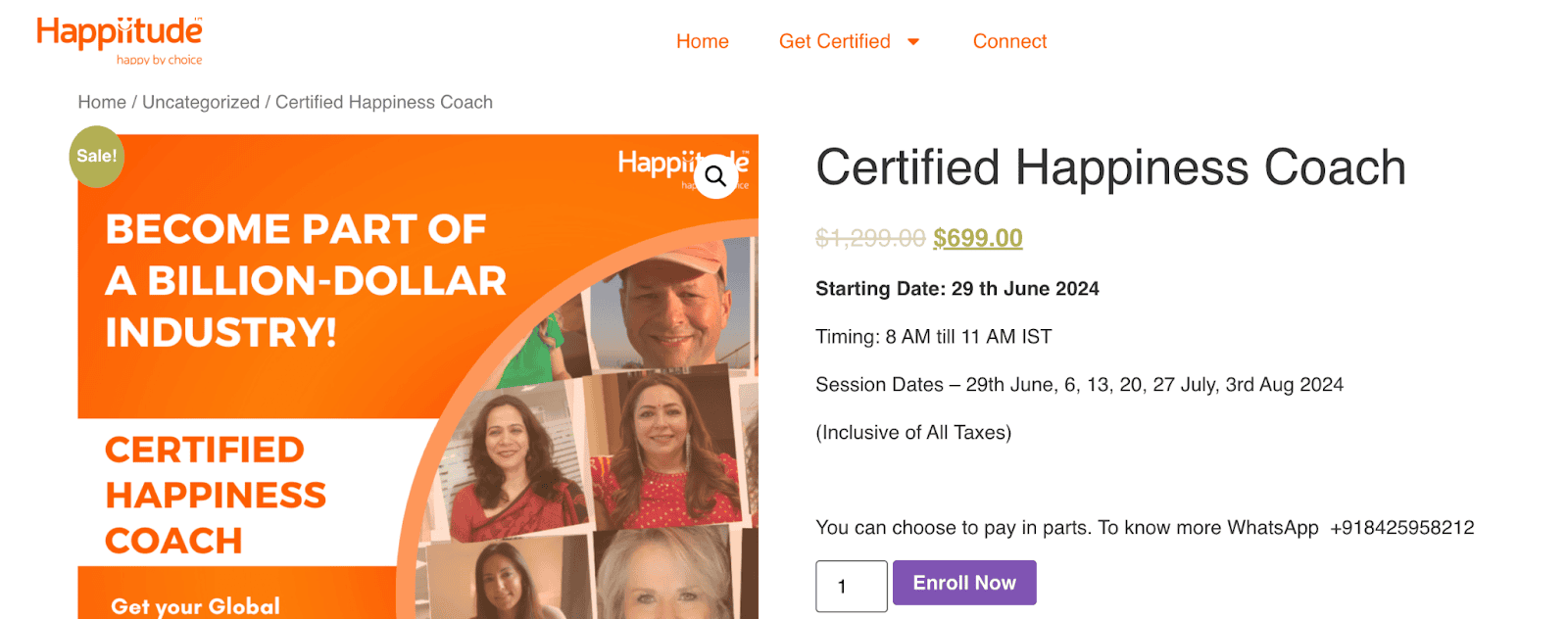Certified Happiness Coach Program at Happiitude