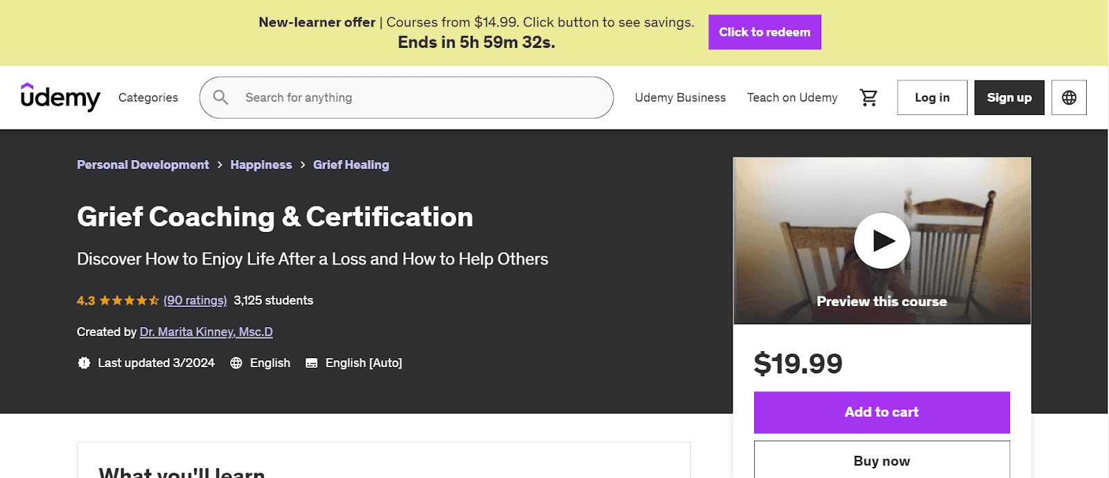 Grief Coaching & Certification by Dr. Marita Kinney