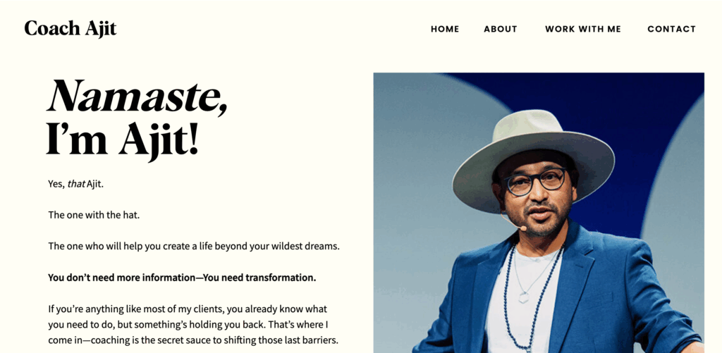 life coaching websites Ajit