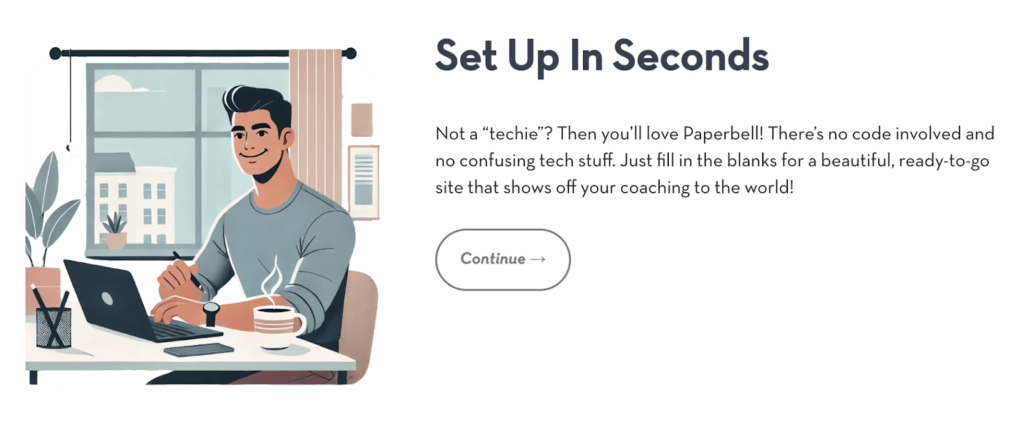 paperbell set up in seconds
