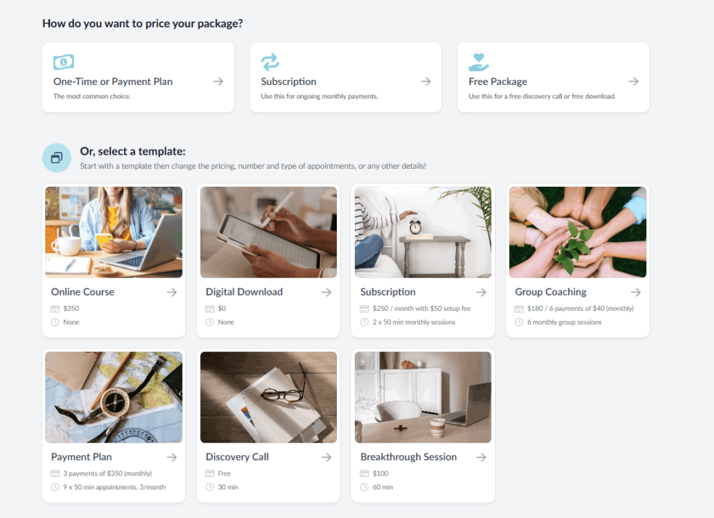 tiktok for coaches package templates